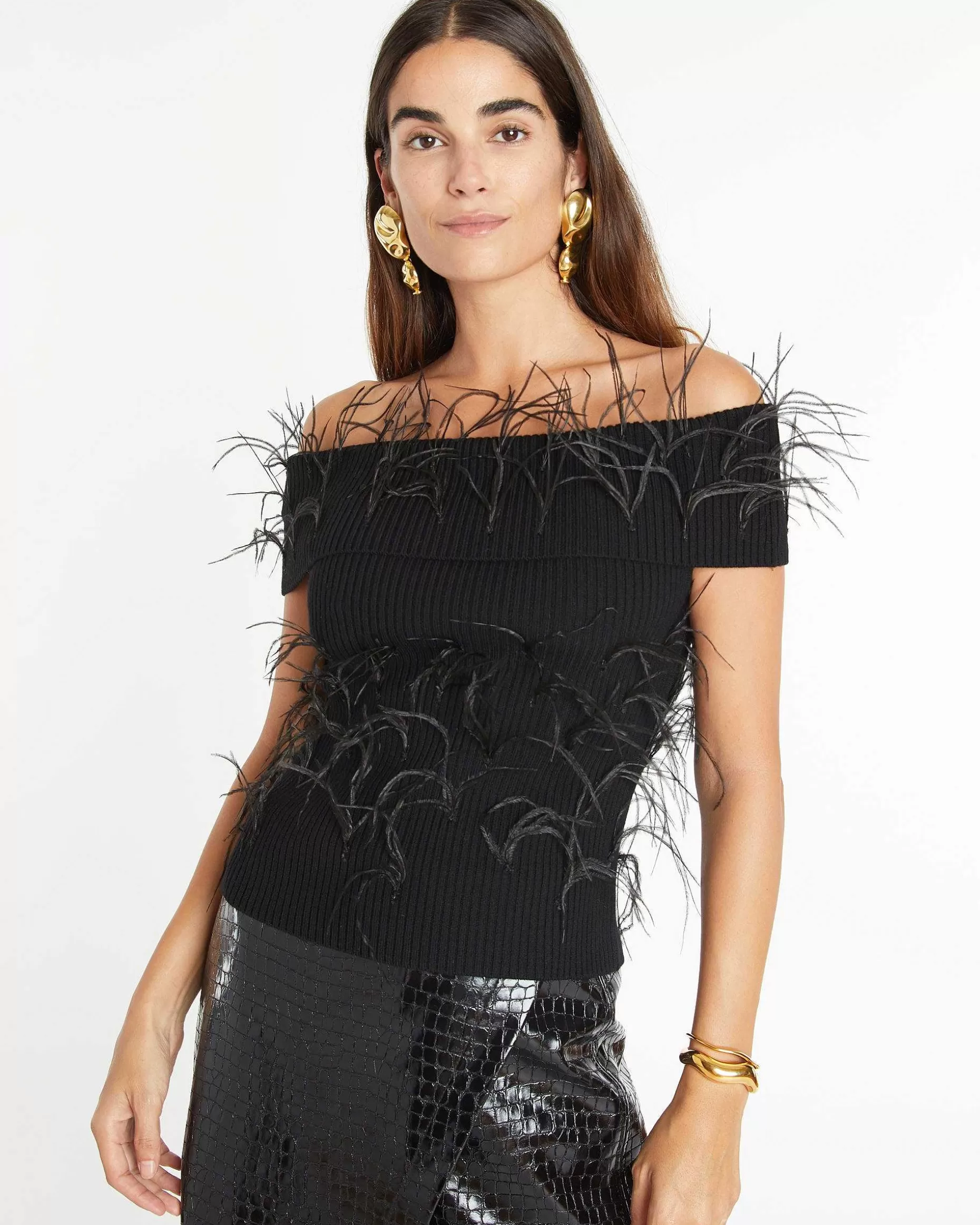 Tanya Taylor Mindy Feather Knit Top Online